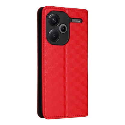 For Xiaomi Redmi Note 13 Pro+ 5G Case Rhombus Imprinted PU Leather Cover with Wallet