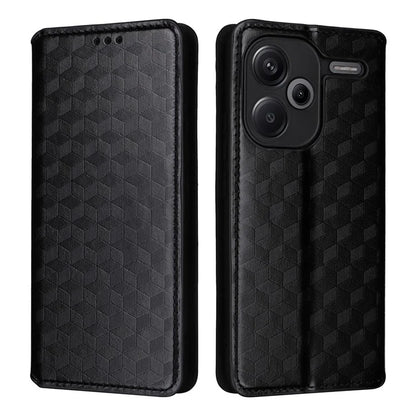 For Xiaomi Redmi Note 13 Pro+ 5G Case Rhombus Imprinted PU Leather Cover with Wallet