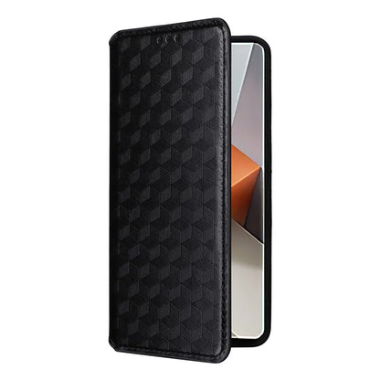 For Xiaomi Redmi Note 13 Pro+ 5G Case Rhombus Imprinted PU Leather Cover with Wallet