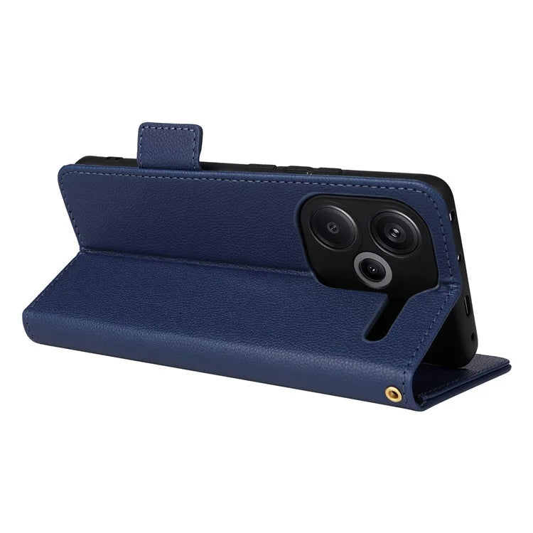 For Xiaomi Redmi Note 13 Pro+ 5G Case Litchi Texture PU Leather Wallet Phone Protector with Strap