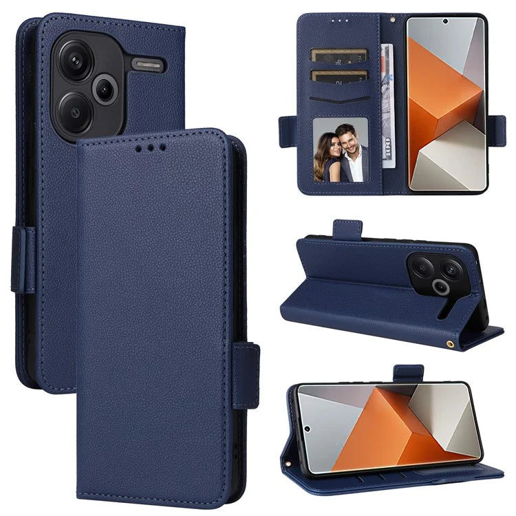 For Xiaomi Redmi Note 13 Pro+ 5G Case Litchi Texture PU Leather Wallet Phone Protector with Strap
