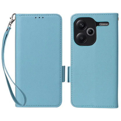For Xiaomi Redmi Note 13 Pro+ 5G Case Litchi Texture PU Leather Wallet Phone Protector with Strap