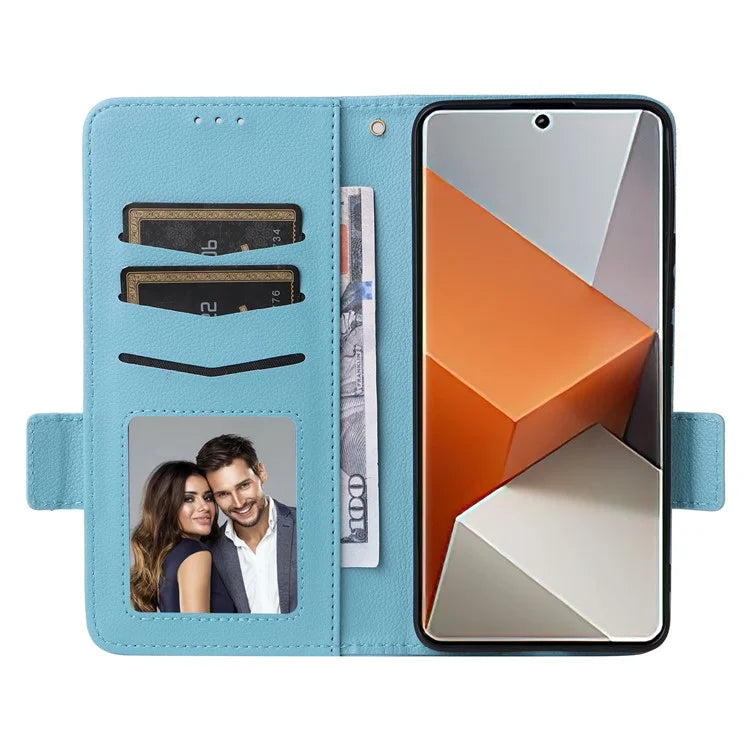 For Xiaomi Redmi Note 13 Pro+ 5G Case Litchi Texture PU Leather Wallet Phone Protector with Strap
