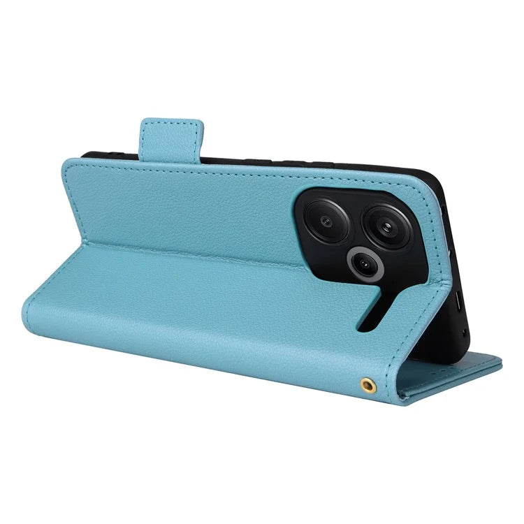 For Xiaomi Redmi Note 13 Pro+ 5G Case Litchi Texture PU Leather Wallet Phone Protector with Strap