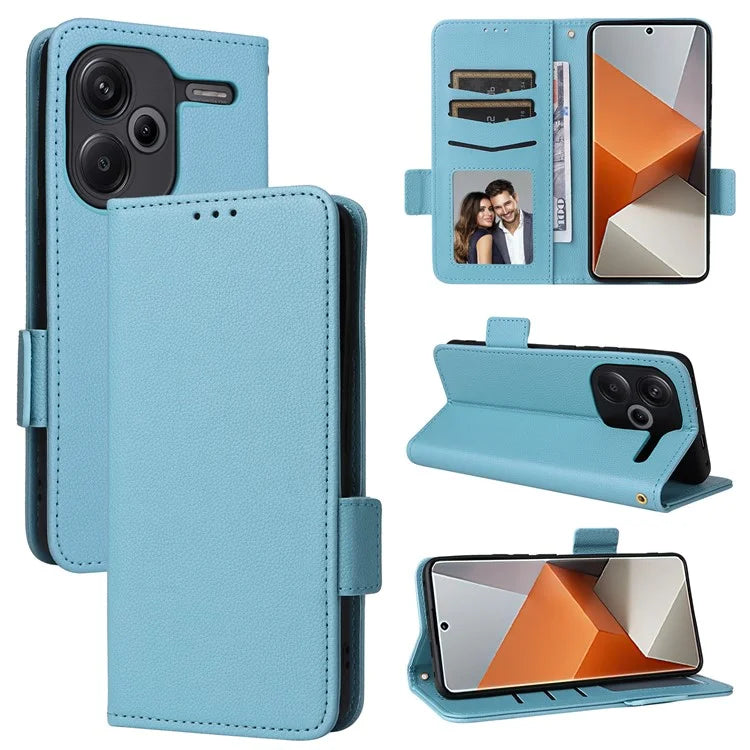 For Xiaomi Redmi Note 13 Pro+ 5G Case Litchi Texture PU Leather Wallet Phone Protector with Strap