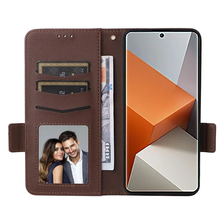 For Xiaomi Redmi Note 13 Pro+ 5G Case Litchi Texture PU Leather Wallet Phone Protector with Strap