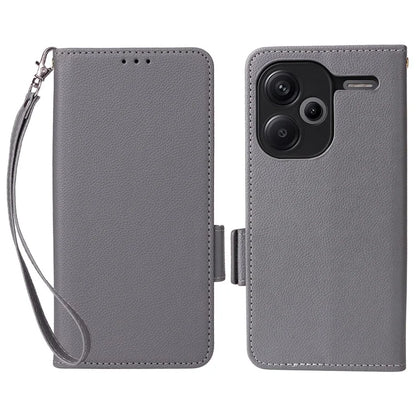 For Xiaomi Redmi Note 13 Pro+ 5G Case Litchi Texture PU Leather Wallet Phone Protector with Strap