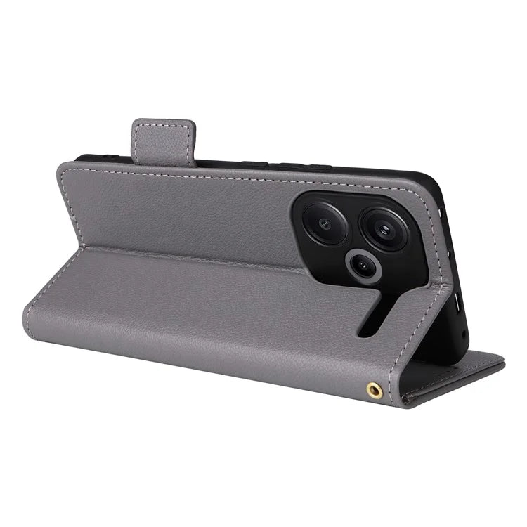 For Xiaomi Redmi Note 13 Pro+ 5G Case Litchi Texture PU Leather Wallet Phone Protector with Strap