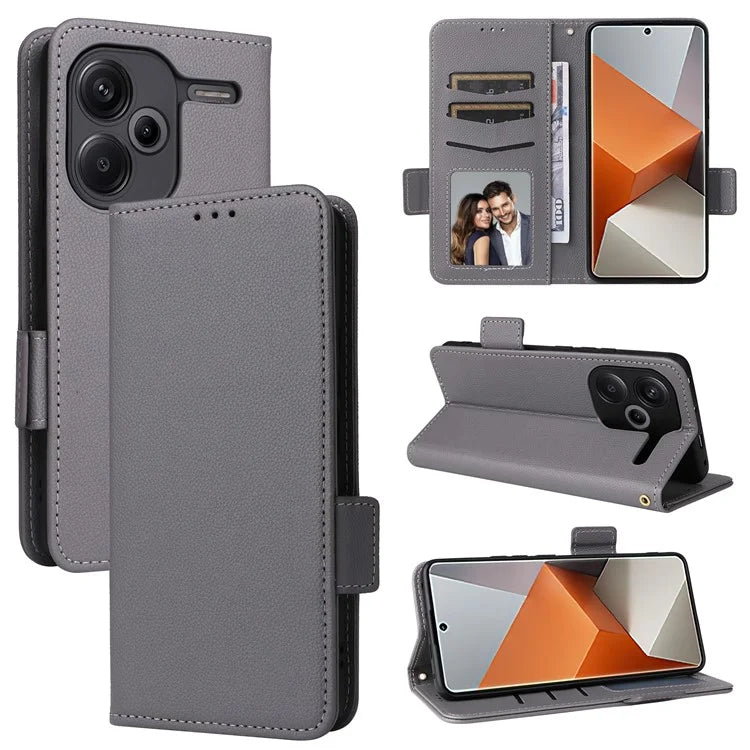 For Xiaomi Redmi Note 13 Pro+ 5G Case Litchi Texture PU Leather Wallet Phone Protector with Strap