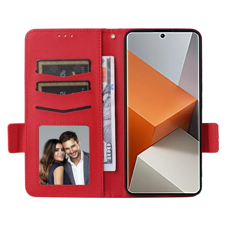 For Xiaomi Redmi Note 13 Pro+ 5G Case Litchi Texture PU Leather Wallet Phone Protector with Strap