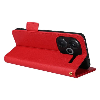 For Xiaomi Redmi Note 13 Pro+ 5G Case Litchi Texture PU Leather Wallet Phone Protector with Strap