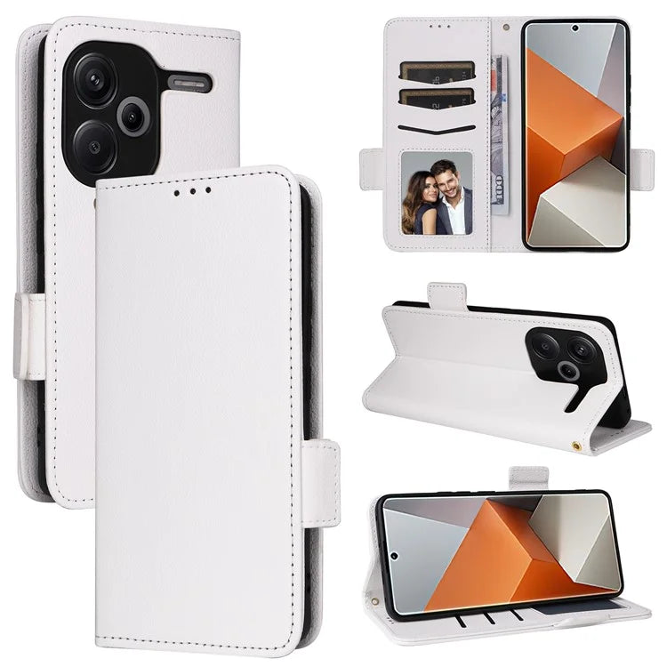 For Xiaomi Redmi Note 13 Pro+ 5G Case Litchi Texture PU Leather Wallet Phone Protector with Strap