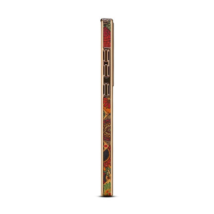 For Samsung Galaxy S23 Ultra Slim Case Flower Patterned PU+TPU+PC Electroplating Phone Shell