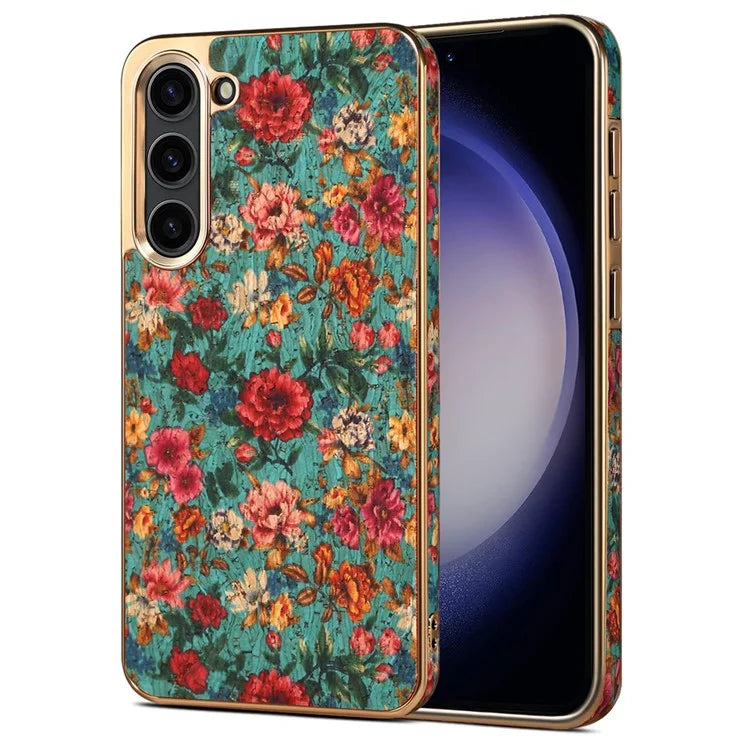 For Samsung Galaxy S23+ Case Electroplating TPU+PC+PU Shockproof Phone Cover