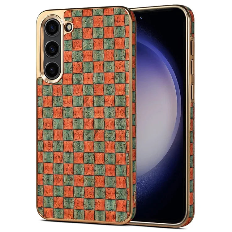 For Samsung Galaxy S23+ Case Electroplating TPU+PC+PU Shockproof Phone Cover