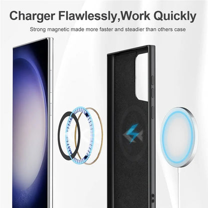 Liquid Series for Samsung Galaxy S24 Ultra Case Compatible with MagSafe Rubberized TPU Back Cover