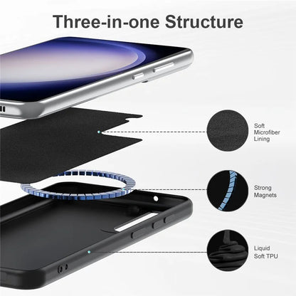 Liquid Series for Samsung Galaxy S24 Cell Phone Case Rubberized TPU Shell Compatible with MagSafe