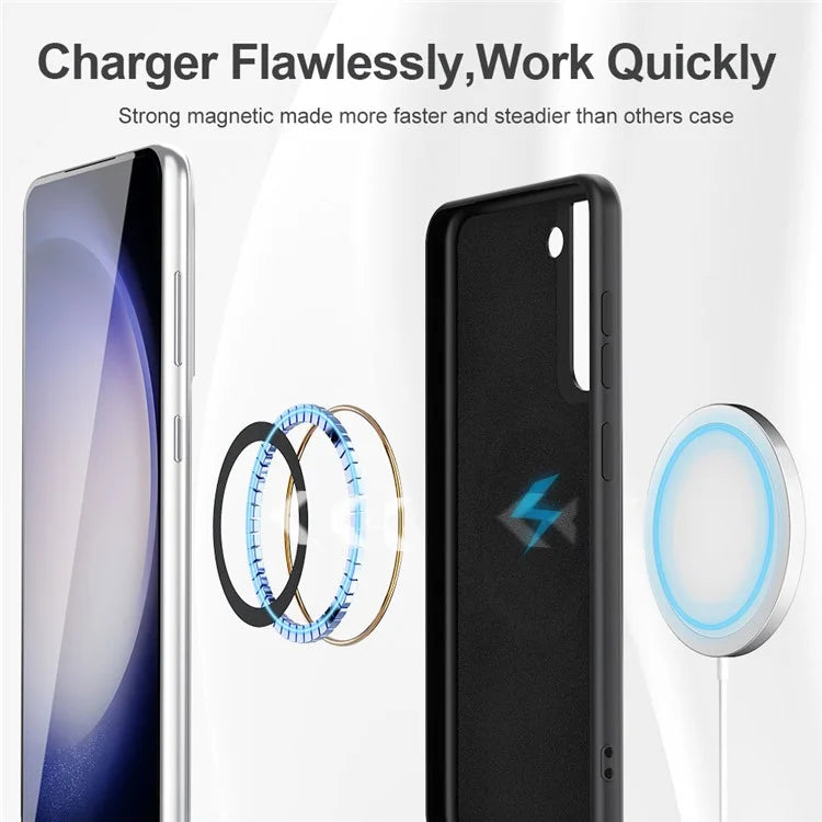 Liquid Series for Samsung Galaxy S24 Cell Phone Case Rubberized TPU Shell Compatible with MagSafe