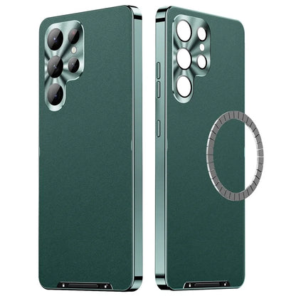 For Samsung Galaxy S22 Ultra 5G Magnetic Case Texture Leather Camera Protection Phone Cover