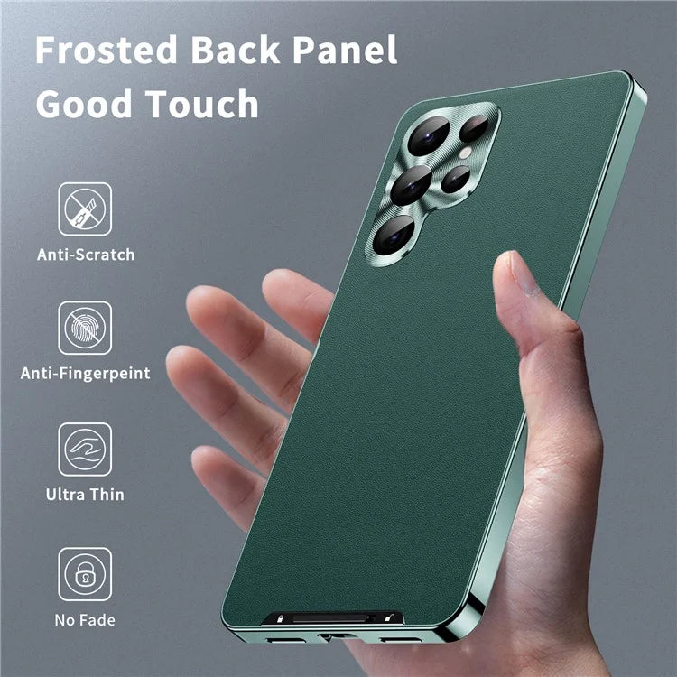 For Samsung Galaxy S22 Ultra 5G Magnetic Case Texture Leather Camera Protection Phone Cover