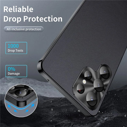 For Samsung Galaxy S22 Ultra 5G Magnetic Case Texture Leather Camera Protection Phone Cover
