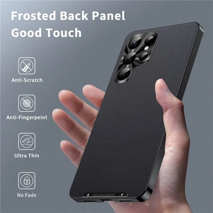 For Samsung Galaxy S22 Ultra 5G Magnetic Case Texture Leather Camera Protection Phone Cover