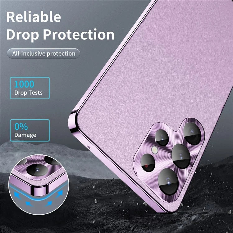 For Samsung Galaxy S22 Ultra 5G Magnetic Case Texture Leather Camera Protection Phone Cover
