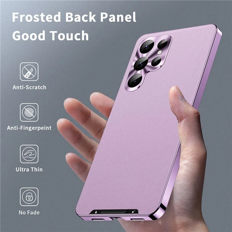 For Samsung Galaxy S22 Ultra 5G Magnetic Case Texture Leather Camera Protection Phone Cover