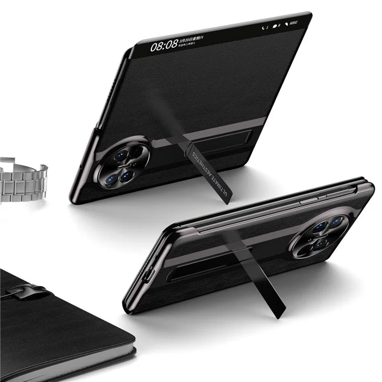 For Huawei Mate X5 Leather Phone Case View Window Kickstand Full Body Protective Cover