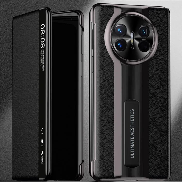 For Huawei Mate X5 Leather Phone Case View Window Kickstand Full Body Protective Cover