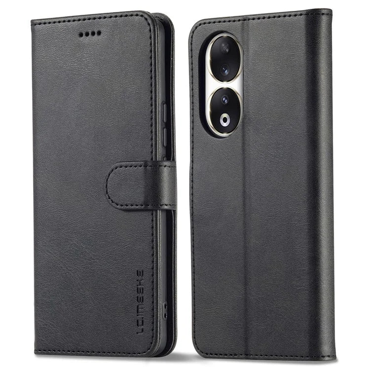 LC.IMEEKE For Honor 90 Case PU Leather Calf Texture Wallet Stand Phone Cover
