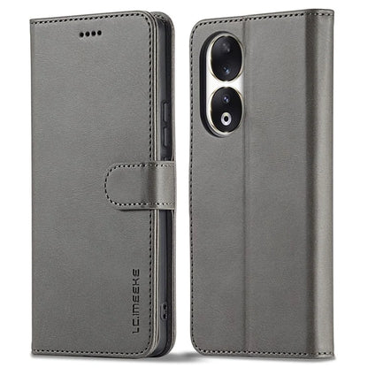 LC.IMEEKE For Honor 90 Case PU Leather Calf Texture Wallet Stand Phone Cover