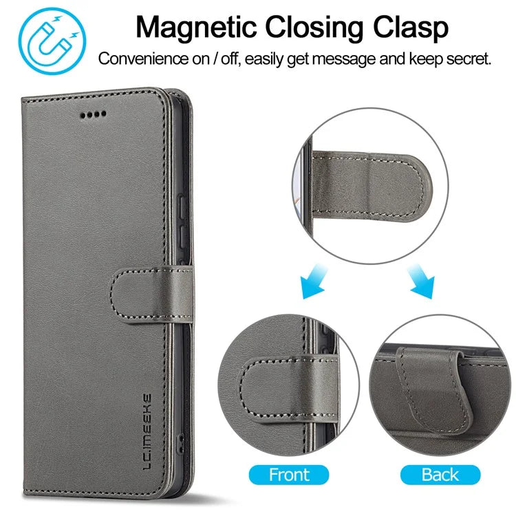 LC.IMEEKE For Honor 90 Case PU Leather Calf Texture Wallet Stand Phone Cover