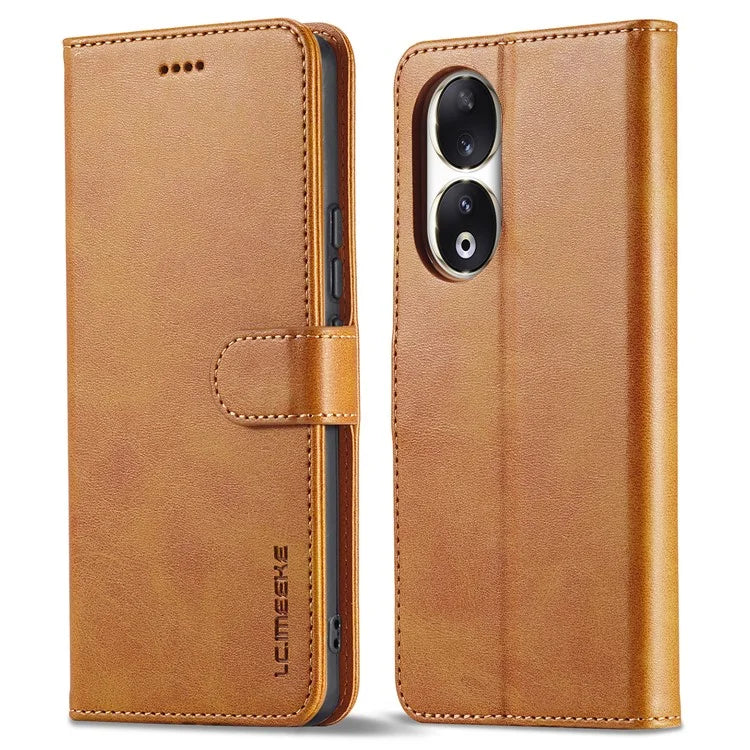LC.IMEEKE For Honor 90 Case PU Leather Calf Texture Wallet Stand Phone Cover