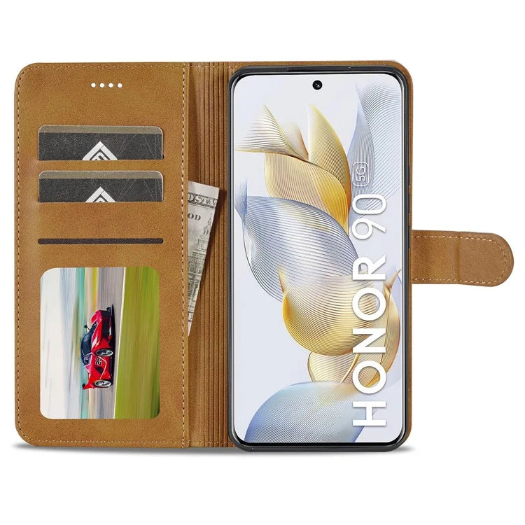 LC.IMEEKE For Honor 90 Case PU Leather Calf Texture Wallet Stand Phone Cover