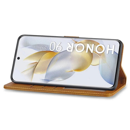 LC.IMEEKE For Honor 90 Case PU Leather Calf Texture Wallet Stand Phone Cover