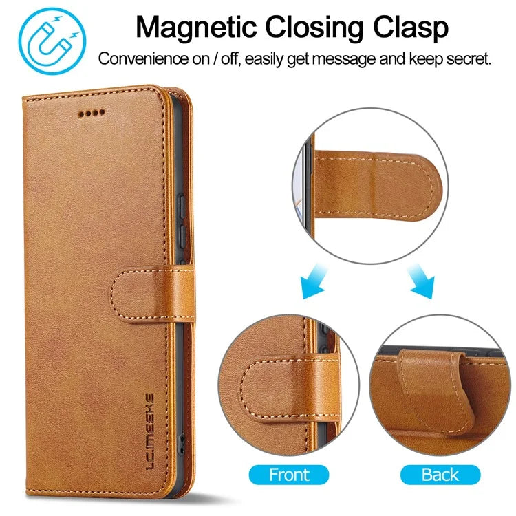 LC.IMEEKE For Honor 90 Case PU Leather Calf Texture Wallet Stand Phone Cover