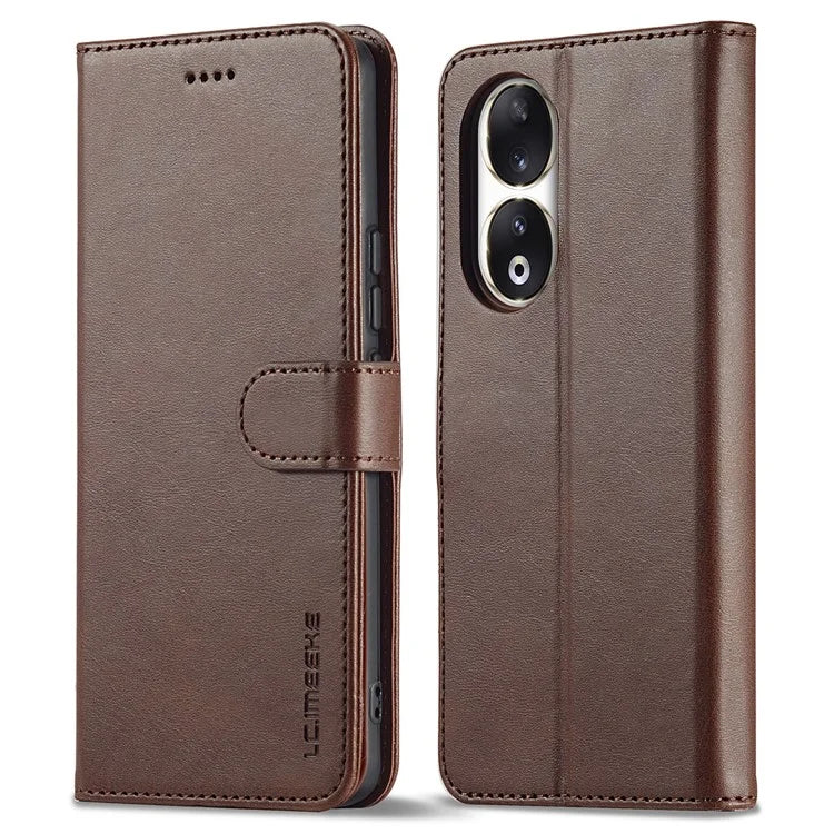 LC.IMEEKE For Honor 90 Case PU Leather Calf Texture Wallet Stand Phone Cover