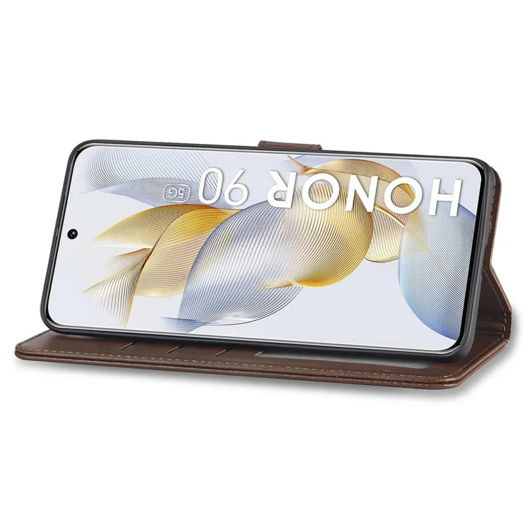 LC.IMEEKE For Honor 90 Case PU Leather Calf Texture Wallet Stand Phone Cover