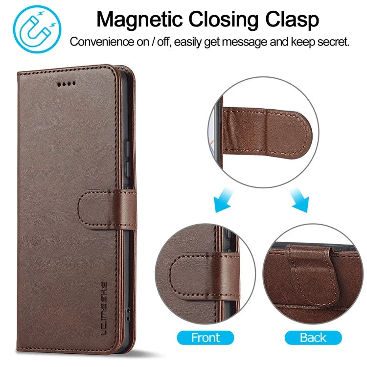LC.IMEEKE For Honor 90 Case PU Leather Calf Texture Wallet Stand Phone Cover