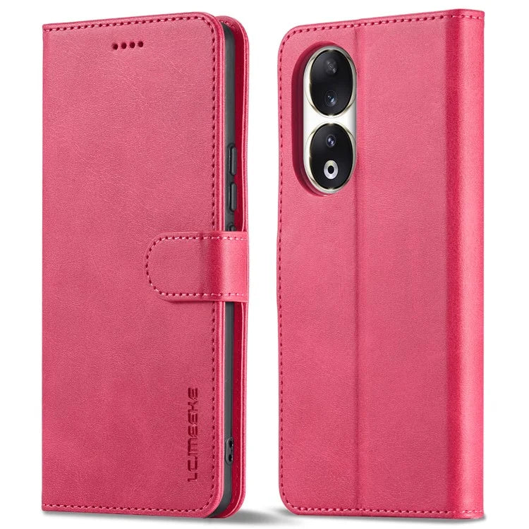 LC.IMEEKE For Honor 90 Case PU Leather Calf Texture Wallet Stand Phone Cover