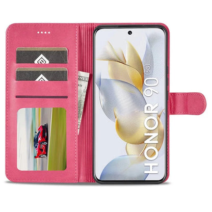 LC.IMEEKE For Honor 90 Case PU Leather Calf Texture Wallet Stand Phone Cover