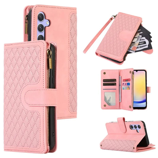 For Samsung Galaxy A25 5G (Global) (161.0 x 76.5 x 8.3mm) Case Imprint PU Leather 9 Card Slots Wallet Phone Cover