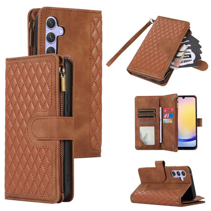 For Samsung Galaxy A25 5G (Global) (161.0 x 76.5 x 8.3mm) Case Imprint PU Leather 9 Card Slots Wallet Phone Cover