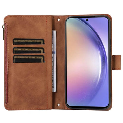 For Samsung Galaxy A25 5G (Global) (161.0 x 76.5 x 8.3mm) Case Imprint PU Leather 9 Card Slots Wallet Phone Cover