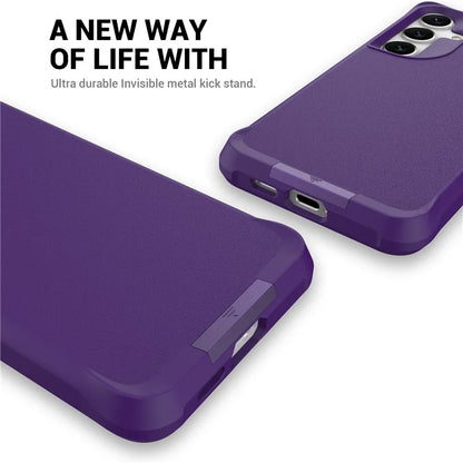 Taurustar Series For Samsung Galaxy S24+ Magnetic Phone Case PC+TPU Drop-resistant Kickstand Back Cover