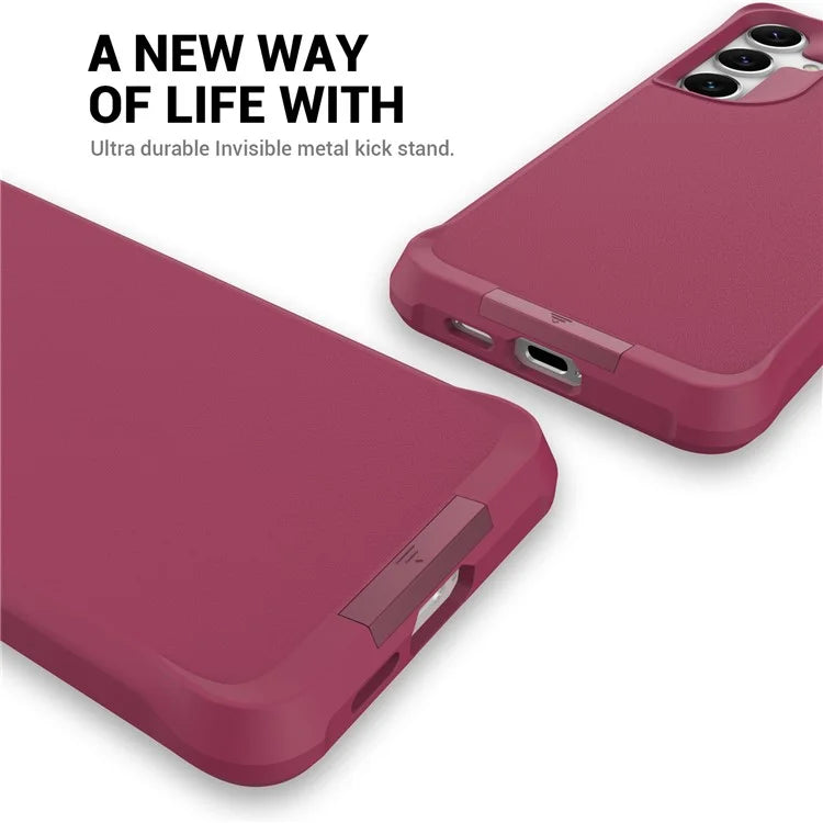 Taurustar Series For Samsung Galaxy S24+ Magnetic Phone Case PC+TPU Drop-resistant Kickstand Back Cover