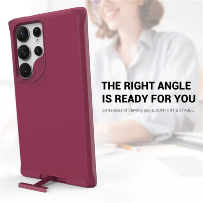 Taurustar Series For Samsung Galaxy S24 Ultra Case PC+TPU Kickstand Cover Compatible with MagSafe