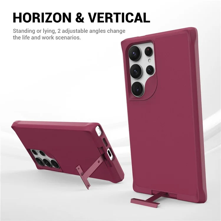 Taurustar Series For Samsung Galaxy S24 Ultra Case PC+TPU Kickstand Cover Compatible with MagSafe