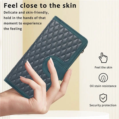 For Samsung Galaxy A14 5G /  A14 4G Cell Phone Case Leather Zipper Pocket Flip Stand Cover